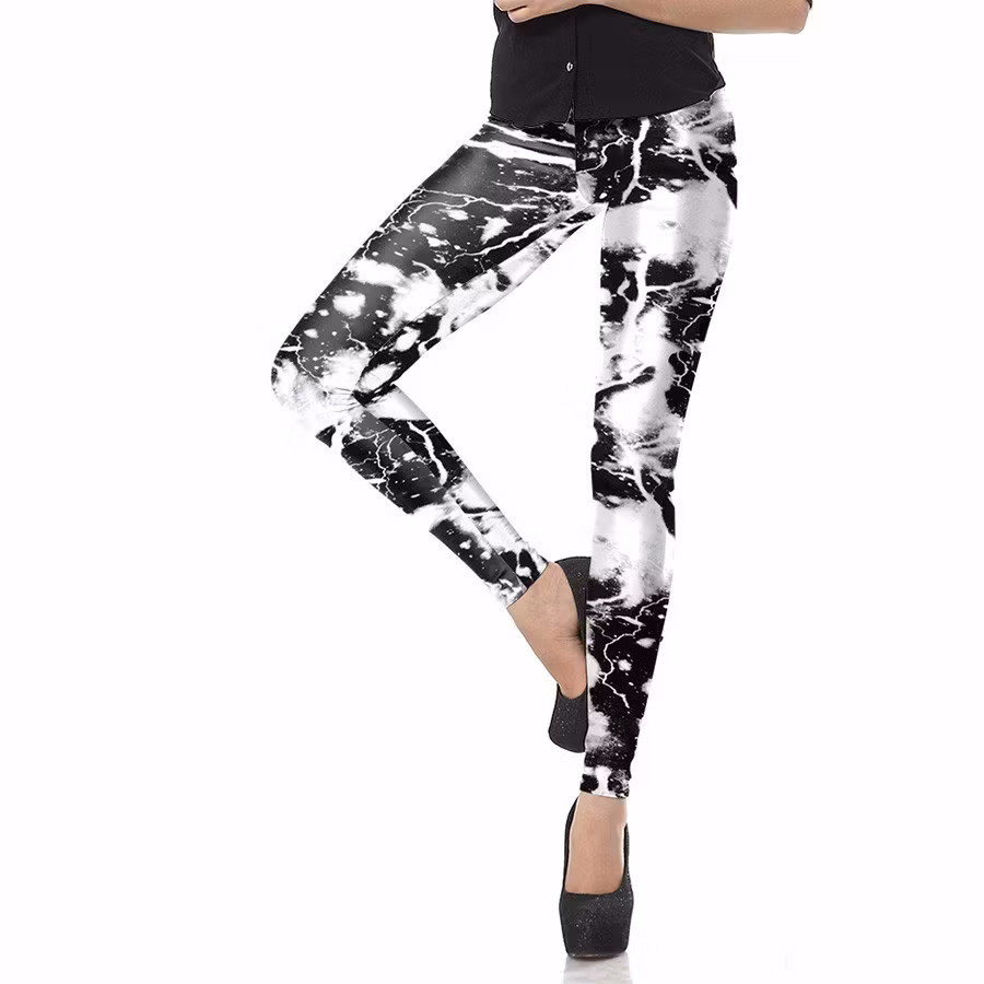 Black White Laser Lightning Leggings