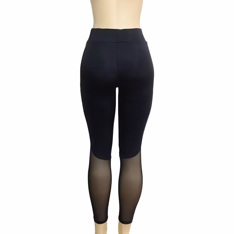 Fitness Leggings with Patchwork Mesh