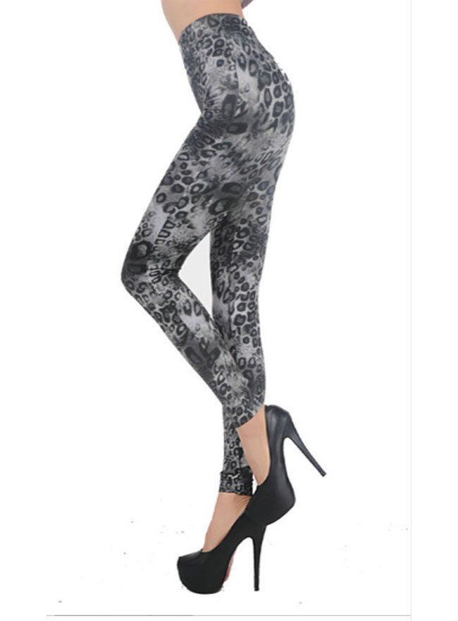 Grey Leopard Spot Leggings