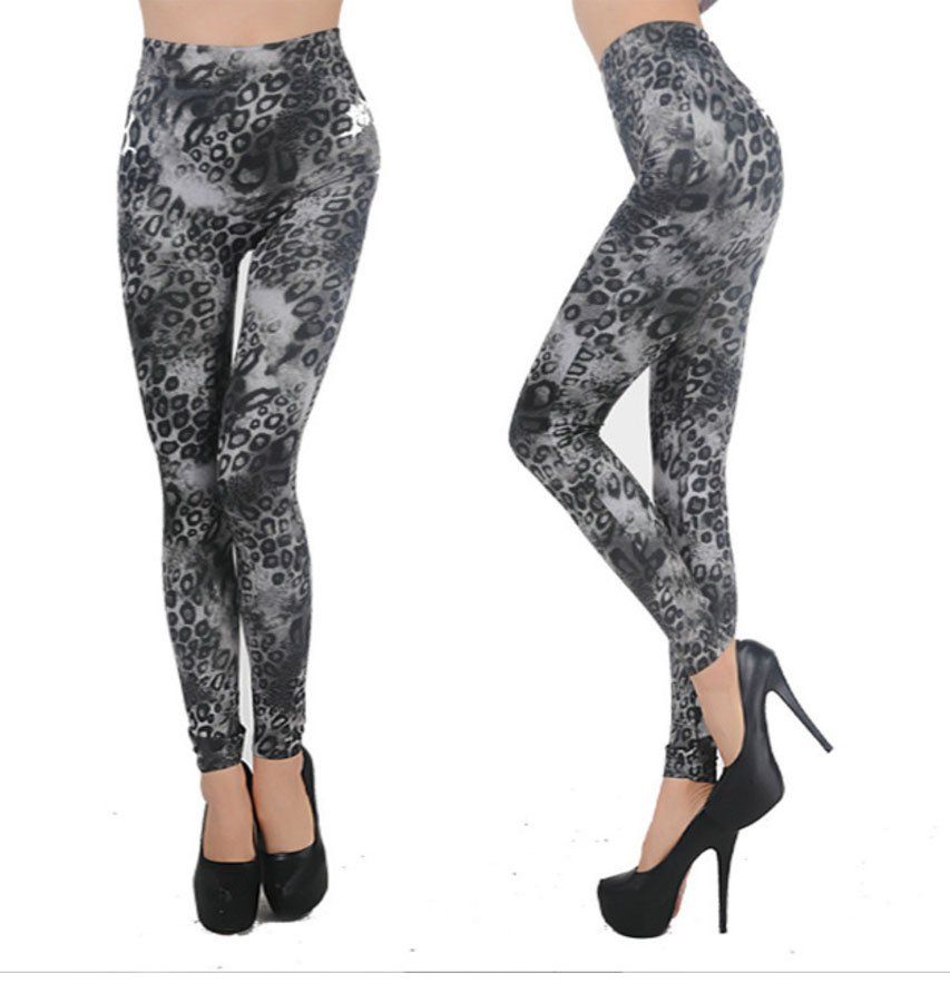 Grey Leopard Spot Leggings