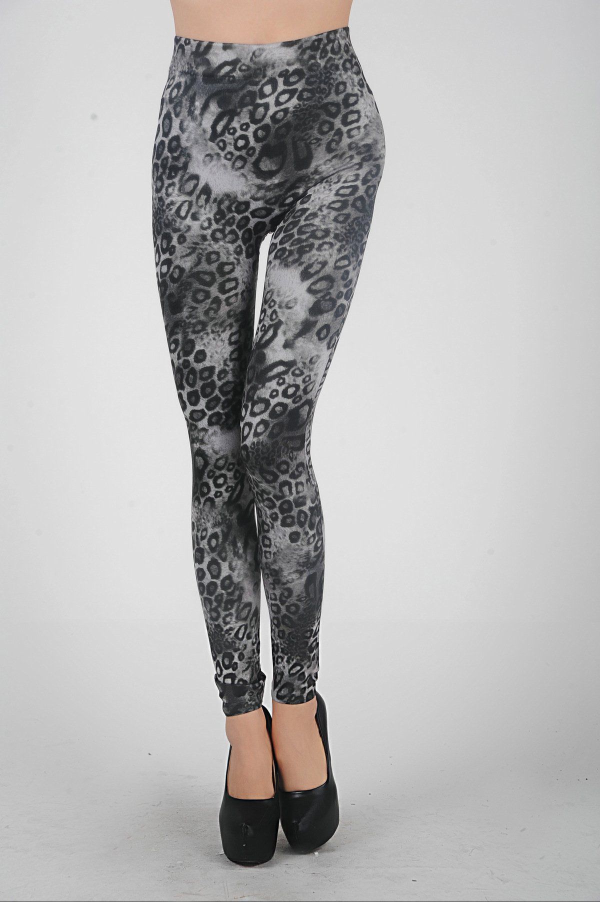 Grey Leopard Spot Leggings
