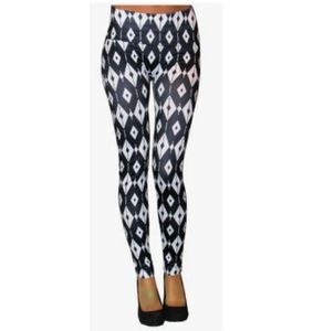 Mönstrade Leggings i svart och vitt
