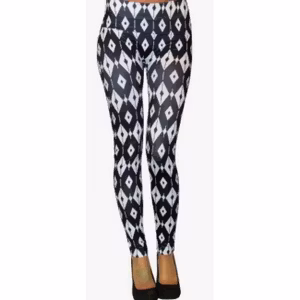 Mönstrade Leggings i svart och vitt