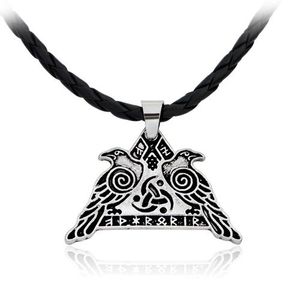 Rune Odin's Crow Hammer Vikings Halsband