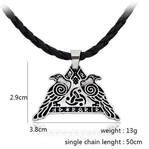 Rune Odin's Crow Hammer Vikings Halsband
