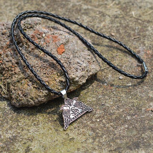 Rune Odin's Crow Hammer Vikings Halsband