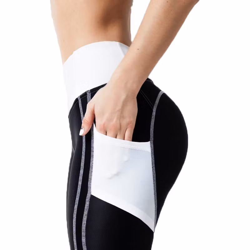 Svart Vit Leggings med mobilficka på sidorna