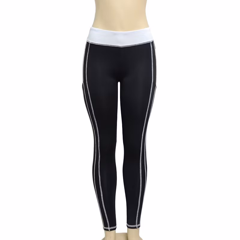 Svart Vit Leggings med mobilficka på sidorna