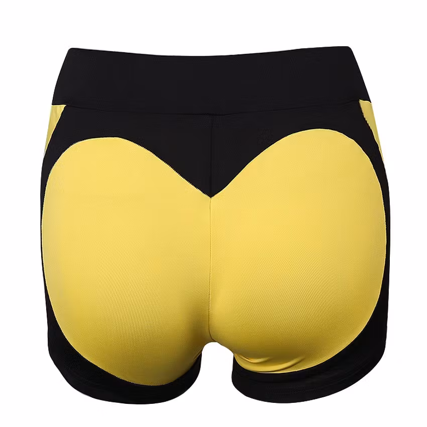 Svart gula hjärtan shorts