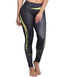 Svarta Yoga Leggings Med Gul Rand