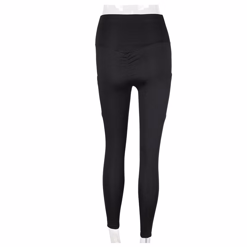 Svarta Blå Leggings med 2 fickor