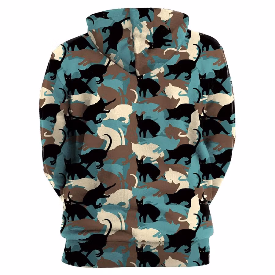 Camouflage Cat 3D Hoodies