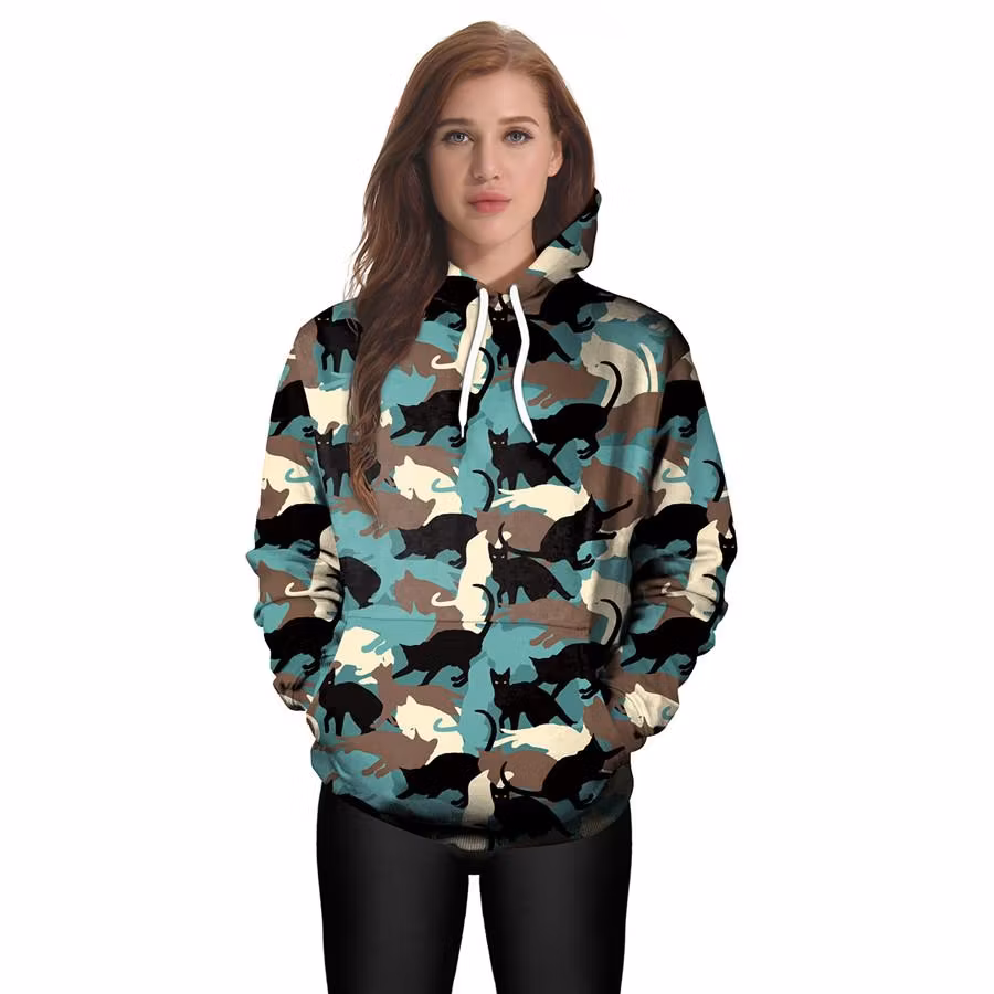 Camouflage Cat 3D Hoodies