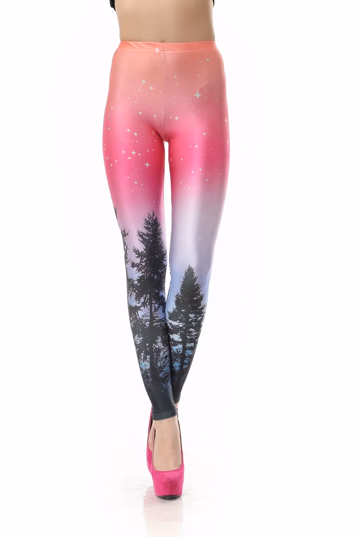 Leggings med stjärnor och träd