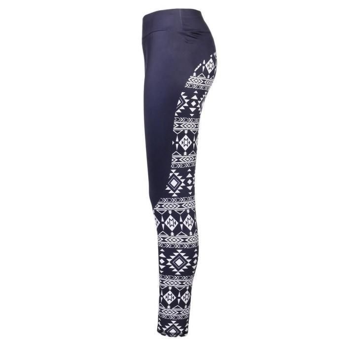 Svarta mönstrade yoga leggings