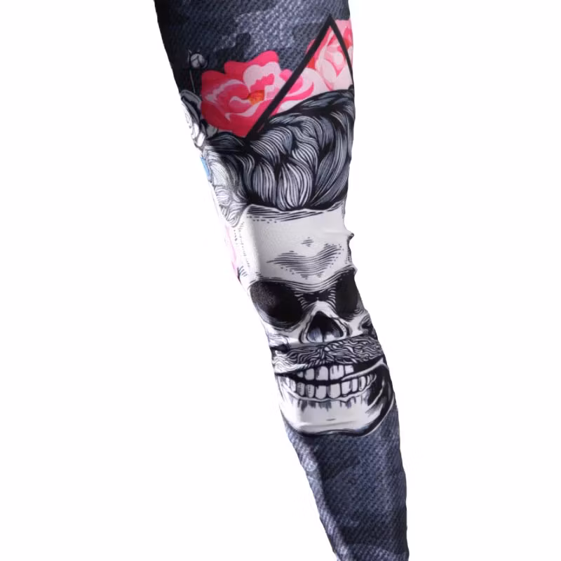 Kamouflage leggings med dödskalle