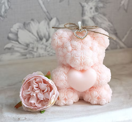 Dekorljus ROSA NALLE MED HJÄRTA