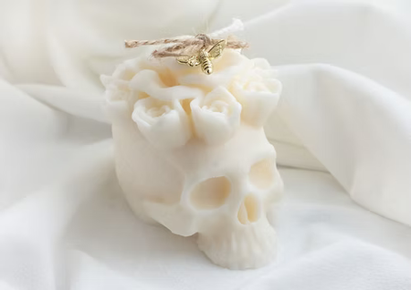 Dekorljus DÖDSKALLE MED ROSOR