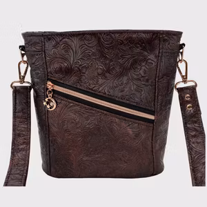 Hverdagsveske Brun Preget - Rosegull