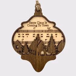 Juleornament lys "Santa Claus Is Coming to town"