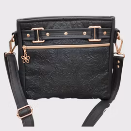 Trekantveska - Svart & Rosegull