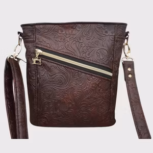 Hverdagsveske Brun Preget - Gull