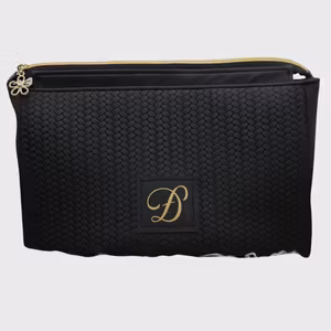 Toalettmappe Svart Flettet - Stor