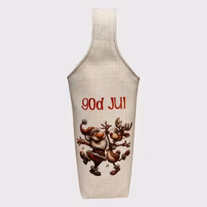 Flaskepose Nisse med reinsdyr