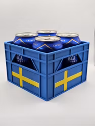Mini-ölback med Svenska flaggan för 33cl burkar