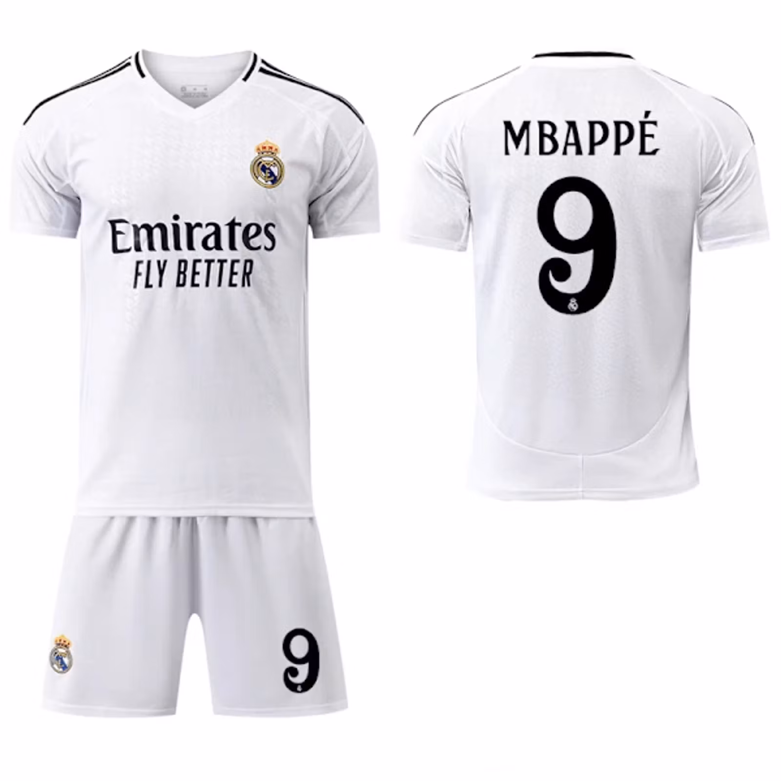 fotbollströjor för barn Real Madrid Mbappé tröja och shorts set