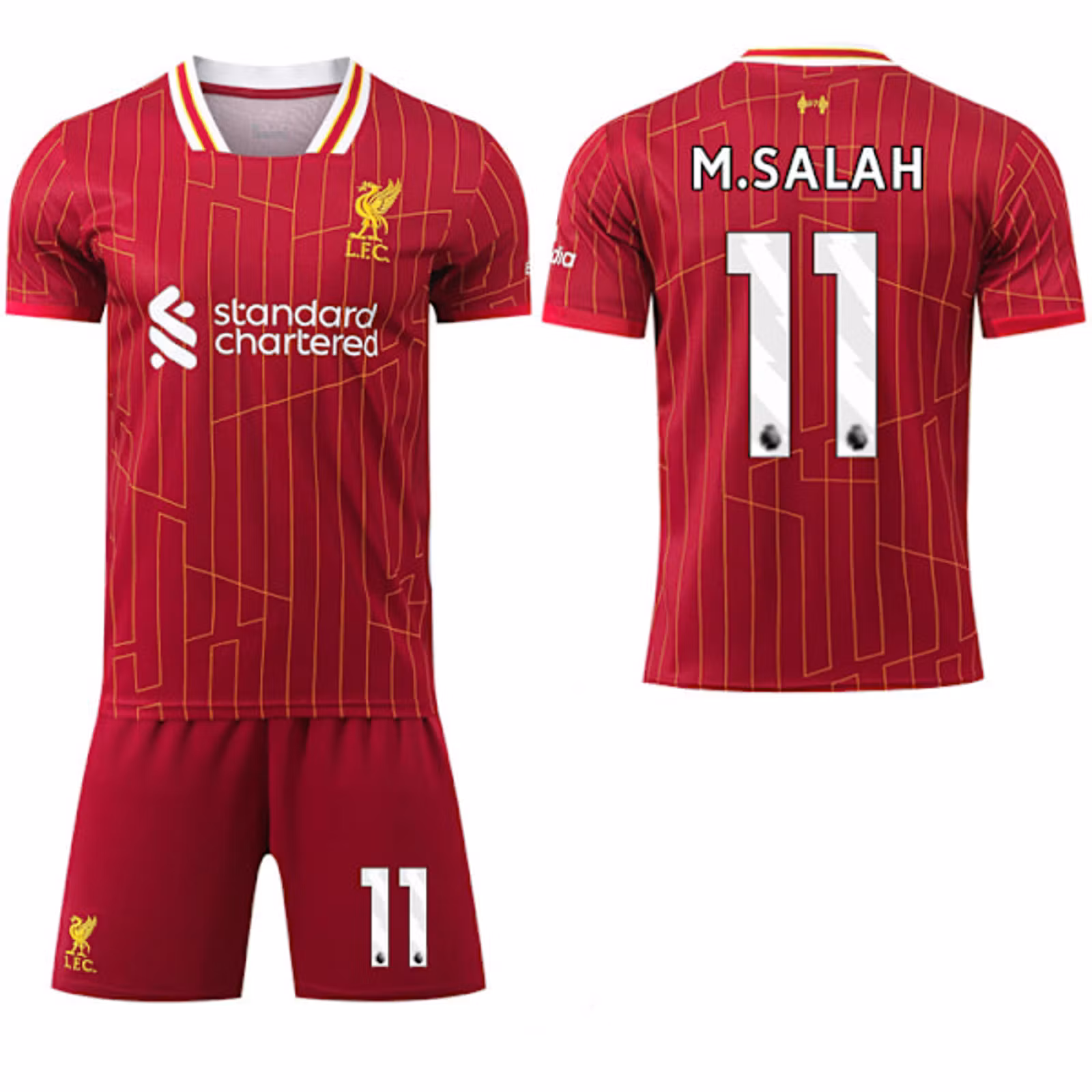 fotbollströjor för barn Liverpool Mohamed Salah tröja och shorts set