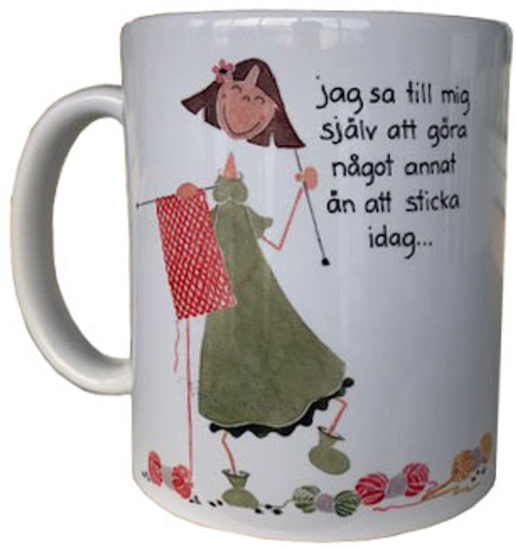 Kaffemugg med tryck stickning