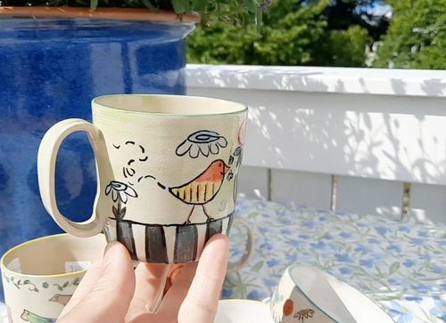 KERAMIKMUGG HÄRLIGT DEKORERAD