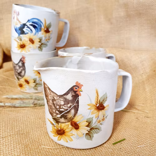 Keramikkanna med höna