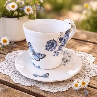 STOR TEMUGG MED BLÅTT MÖNSTER