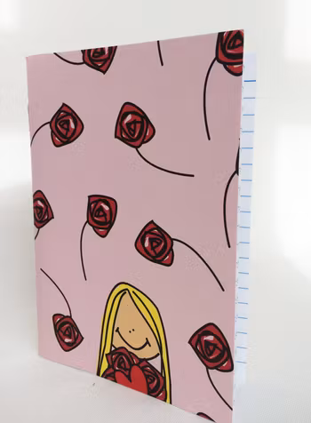 Skrivbok, a6 linjerad, Rosa