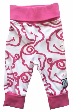 Byxa mönstrad, rosa/vit, strl 62-68