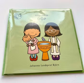 Högtidsbok Dop med kuvert. Liten fyll-i-bok för barn 3-9 år