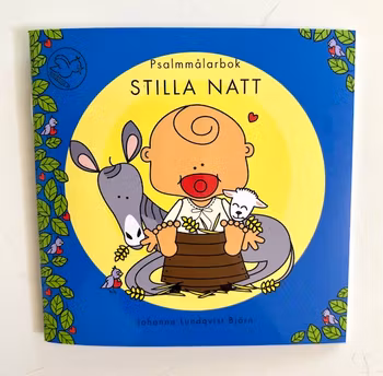 Psalmmålarbok Stilla natt. Liten fyll-i-bok för barn ca 3-9 år