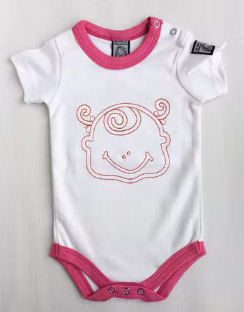 Kortärmad body, babyflicka strl 50-56