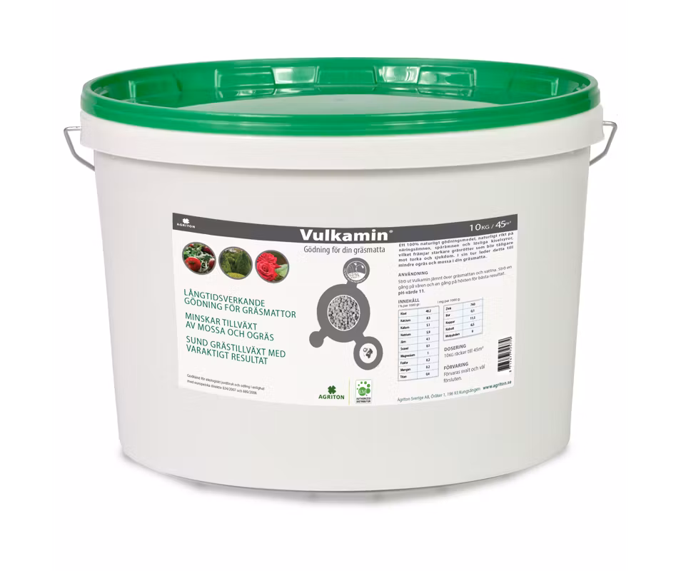 Agriton 10 kg Vulkamin består av en mjuk, finmald silikatsten av vulkaniskt ursprung