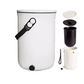 Bokashi Hinkar Organko 1 st 9,6 liter med kran. sil, mått och en platta för komprimering