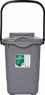 Komposthink 23 lit grå av återvunnen plast, med säkert lock