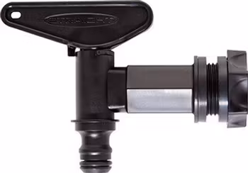 Kran i plast, inlopp 25 mm med packning/utlopp 1/2"