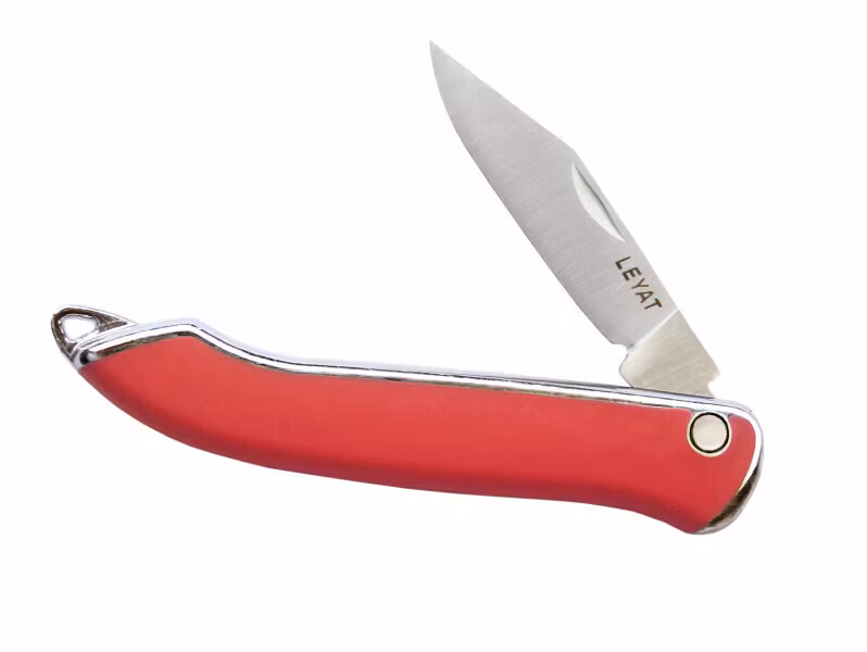 Leyat Fickkniv i purpurfärg,  med skär i härdat rostfritt stål