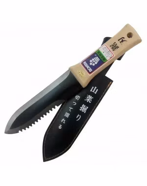 Hori Hori jordkniv i kolstål, bladets längd 17 cm