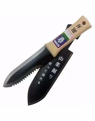 Hori Hori jordkniv i kolstål, bladets längd 17 cm