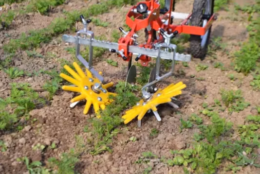 Fingerhjulsats inkl hållare ORANGE HJUL för sandjord