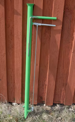 Planteringsrör, sårör 35 mm kraftig i stål, ca 10 cm djup spets med inställning