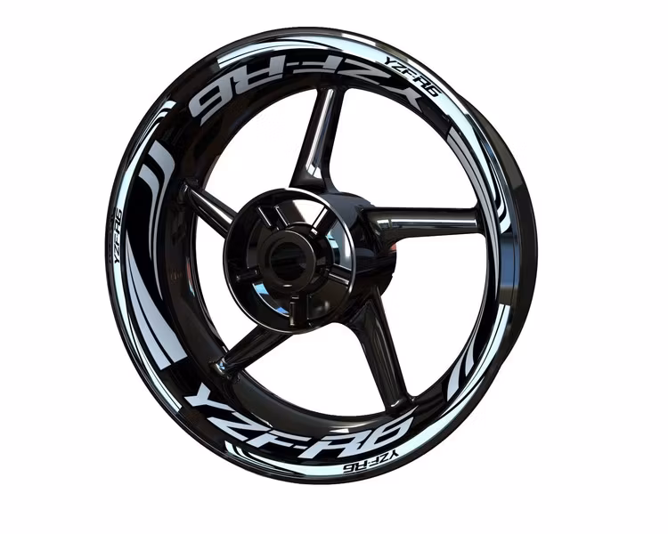 YZF-R6 Wheel Stickers - "Wave" - Black Week